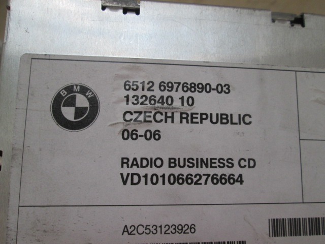 65126976890 AUTORADIO CON LETTORE CD MINI ONE R50 1.4 D 6M 65KW (2006) RICAMBIO USATO (NON FORNIAMO CODICE AUTORADIO, SOLO TELAIO VEICOLO)