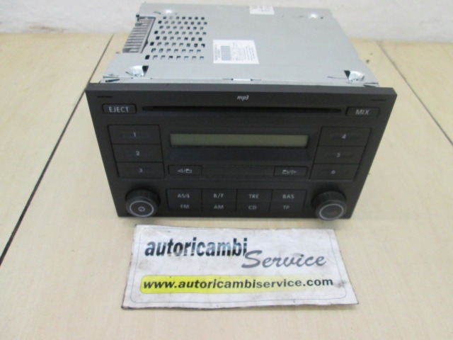 6Q0035152E AUTORADIO CON LETTORE CD MP3 VOLKSWAGEN POLO 1.4 B 5M 59KW (2008) RICAMBIO USATO (NON FORNIAMO CODICE AUTORADIO, SOLO TELAIO VEICOLO) 6Q0035152EJ