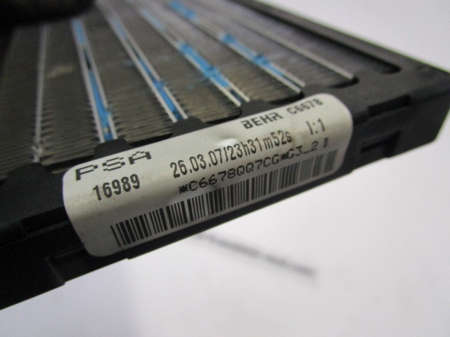 C6678QQ7CG RADIATORE RISCALDAMENTO ELETTRICO PEUGEOT 307 1.6 D 5M 5P 66KW (2007) RICAMBIO USATO 