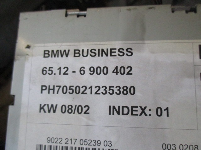 BMW 320 E46 2.0 DIESEL 5M 5P 110KW (2002) RICAMBIO RADIO AUTORADIO (NON FORNIAMO CODICE) 6900402