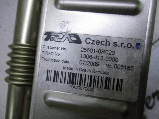 25601-0R020 RADIATORE SCAMBIATORE EGR TOYOTA VERSO 2.0 D 93KW 6M 5P (2009) RICAMBIO USATO 