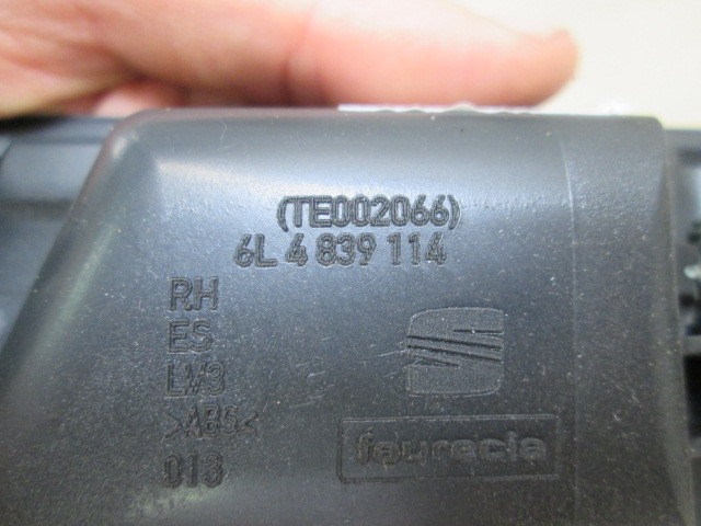 6L4839114 MANIGLIA INTERNA PORTA POSTERIORE DESTRA SEAT IBIZA 1.2 B 47KW 5M 5P (2002) RICAMBIO USATO 