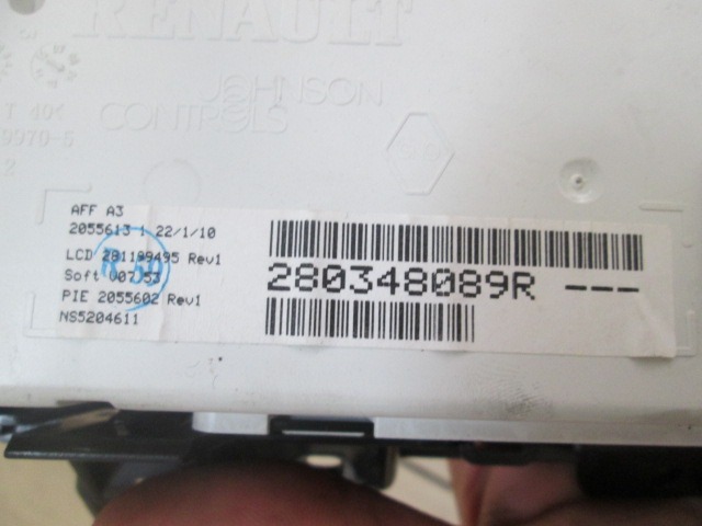 280348089R DISPLAY COMPUTER DI BORDO RENAULT KOLEOS 2.0 D 110KW 6M 5P (2010) RICAMBO USATO 