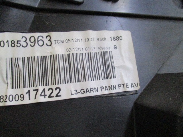 8200917364 PANNELLO PORTA ANTERORE SINISTRA RENAULT CLIO 1.2 G 55KW 5M 5P (2012) RICAMBIO USATO 