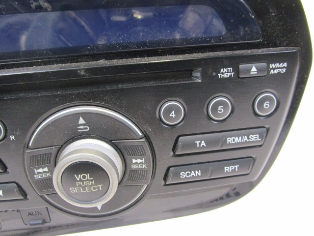 39100-TM8-G01 AUTORADIO CON LETTORE CD MP3 HONDA INSIGHT 1.3 I 65KW AUT 5P (2009) RICAMBIO USATO (NON FORNIAMO CODICE AUTORADIO, SOLO TELAIO VEICOLO)