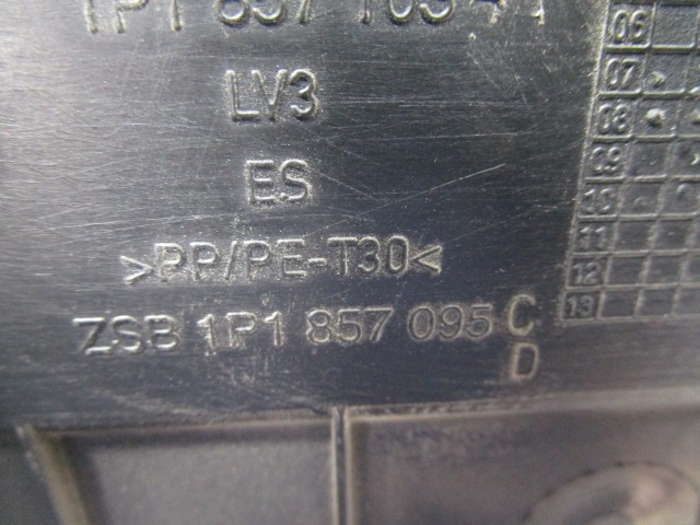1P1857095C CASSETTO PORTAOGGETTI CRUSCOTTO LATO DESTRO SEAT LEON 1.6 G 75KW 5M 5P (2010) RICAMBIO USATO 