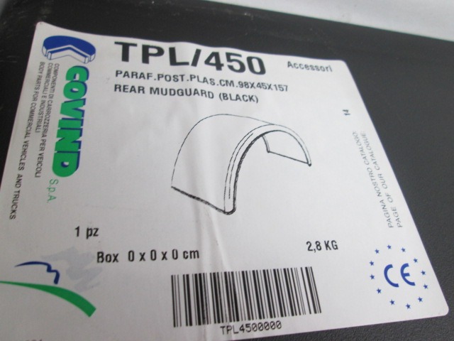 TPL/450 PARAFANGO POSTERIORE IN PLASTICA NERA 450X1410 RICAMBIO NUOVO