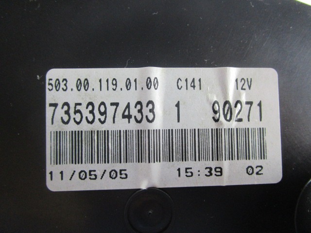 735397433 QUADRO STRUMENTI CONTACHILOMETRI LANCIA MUSA 1.3 D 51KW 5M 5P (2005) RICAMBIO USATO 