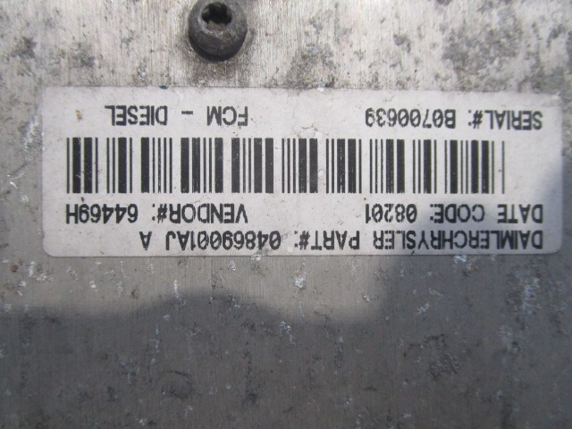 04869001AJ CENTRALINA POMPA CARBURANTE CHRYSLER VOYAGER 2.5 D 104KW 5M 5P (2001) RICAMBIO USATO 