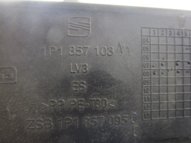 1P1857103A CASSETTO PORTAOGGETTI SEAT LEON 1.9 D 77KW 5M 5P (2008) RICAMBIO USATO 