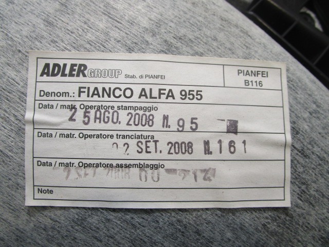 156099534 RIVESTIMENTO FIANCO POSTERIORE LATO SINISTRO ALFA ROMEO MITO 1.6 88KW D 6M 3P (2008) RICAMBIO USATO