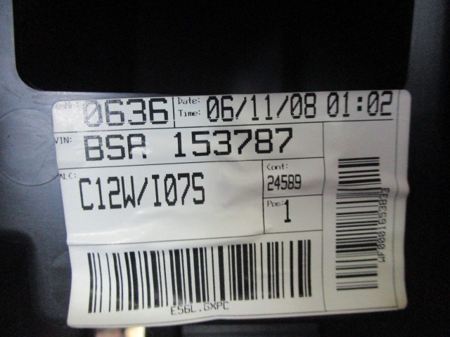 846101H9100W TUNNEL CENTRALE CON BRACCIOLO KIA CEE'D 1.4 G 80KW 5M 5P (2008) RICAMBIO USATO 