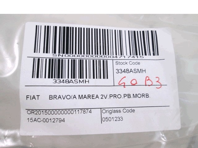 3348ASMH GUARNIZIONE PARABREZZA FIAT BRAVO BRAVA MAREA 1.6  B RICAMBIO NUOVO 
