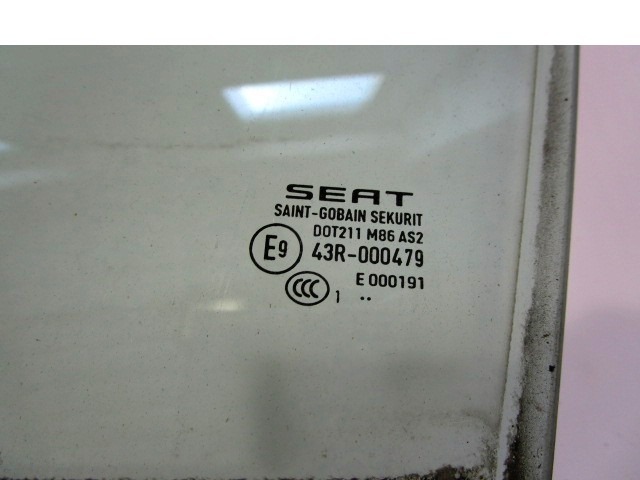 66J4845201B VETRO SCENDENTE PORTA ANTERIORE SINISTRA SEAT IBIZA 1.2 B 51KW 5M 5P (2012) RICAMBIO USATO