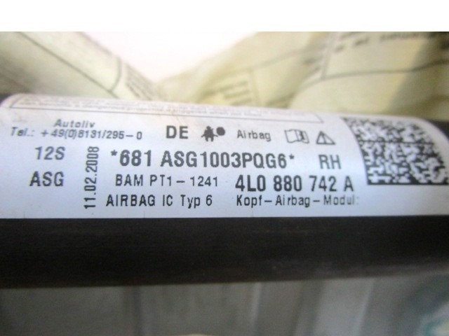 4L0880742A AIRBAG LATERALE A TENDINA LATO DESTRO AUDI Q7 3.0 176KW 5P D AUT (2008) RICAMBIO USATO