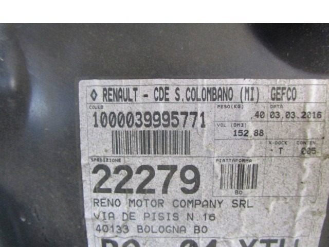767491041R PARASALE PARASASSI POSTERIORE DESTRO RENAULT MEGANE 1.6 B 81KW 6M 3P (2010) RICAMBIO USATO 