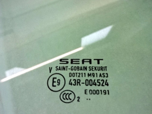 6J4845206B VETRO SCENDENTE PORTA POSTERIORE DESTRA OSCURATO SEAT IBIZA 1.4 B 63KW 5M 5P (2012) RICAMBIO USATO 
