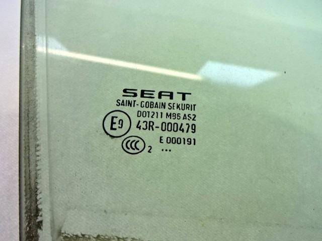 6J4845202B VETRO SCENDENTE PORTA ANTERIORE DESTRA SEAT IBIZA 1.4 B 63KW 5M 5P (2012) RICAMBIO USATO 