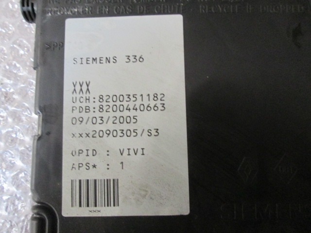 8200351182 CENTRALINA BODY COMPUTER RENAULT MEGANE GRANDTOUR SW 1.9 D 88KW 6M 5P (2005) RICAMBIO USATO SIEMENS 336 8200440663