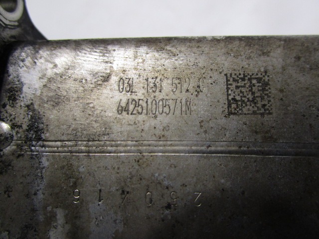 03L131512C RADIATORE SCARICO GAS EGR VOLKSWAGEN POLO 1.6 66KW 5P D 5M (2011) RICAMBIO USATO 