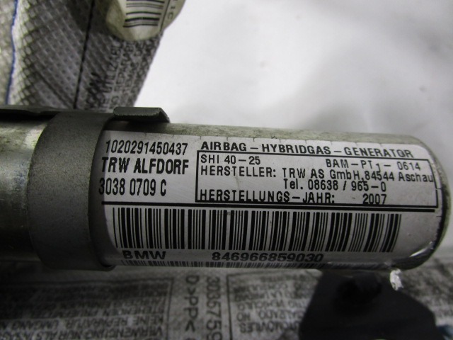 846966859030 AIRBAG LATERALE A TENDINA SINISTRA BMW SERIE 3 320 D SW 2.0 D 120KW 6M 5P (2007) RICAMBIO USATO 