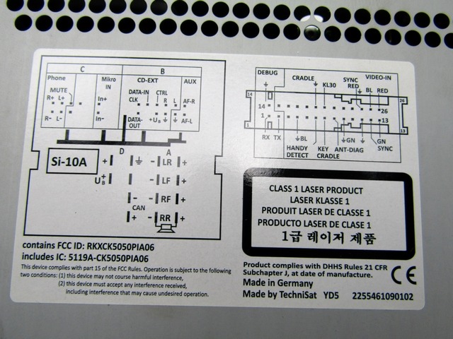5P0035191D SISTEMA DI NAVIGAZIONE SATELLITARE SEAT ALTEA XL 2.0 D 103KW AUT 5P (2011) RICAMBIO USATO 