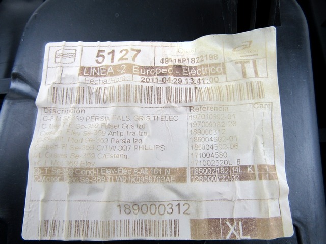 5P0867211E PANNELLO INTERNO PORTA POSTERIORE SINISTRA SEAT ALTEA XL 2.0 103KW 5P D AUT (2011) RICAMBIO USATO