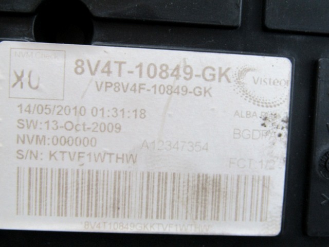 8V4T-10849-GK QUADRO STRUMENTI CONTACHILOMETRI FORD FOCUS 1.6 SW 80KW D 5M (2010) RICAMBIO USATO
