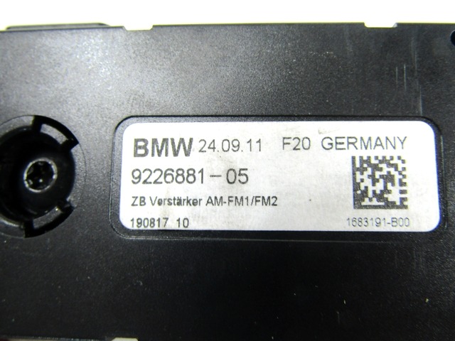 9226881 CENTRALINA AMPLIFICATORE ANTENNA BMW SERIE 1 116D F20 2.0 D 85KW 6M 5P (2011) RICAMBIO USATO 