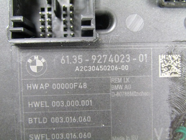 61359274023 CENTRALINA BODY COMPUTER BMW SERIE 1 116D F20 2.0 D 85KW 6M 5P (2011) RICAMBIO USATO 