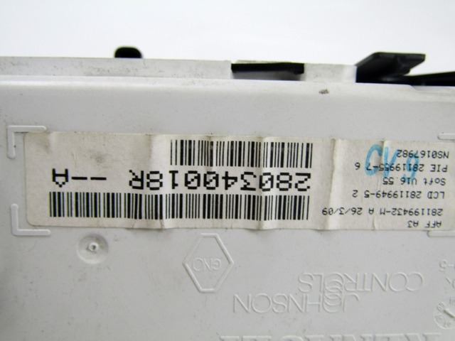 280340018R DISPLAY COMPUTER DI BORDO RENAULT CLIO R 1.5 D 63KW 5M 5P (2009) RICAMBIO USATO 