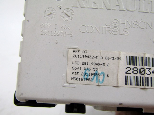 280340018R DISPLAY COMPUTER DI BORDO RENAULT CLIO R 1.5 D 63KW 5M 5P (2009) RICAMBIO USATO 