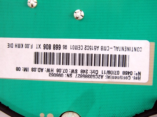 96668806XT QUADRO STRUMENTI CONTACHILOMETRI CITROEN C3 1.4 D 50KW 5M 5P (2011) RICAMBIO USATO 