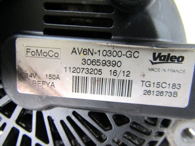 AV6N-10300-GC ALTERNATORE VALEO FORD CMAX 1.6 D 85KW 6M 5P (2012) RICAMBIO USATO 