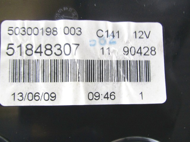 51848307 QUADRO STRUMENTI CONTACHILOMETRI FIAT BRAVO 1.4 G 66KW 6M 5P (2009) RICAMBIO USATO 