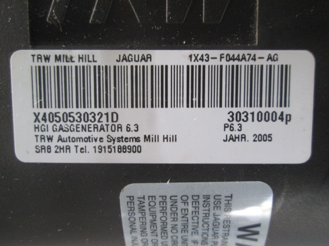 1X43F044A74AG AIRBAG PASSEGGERO JAGUAR X-TYPE SW 2.0 D 95KW 5M 5P (2006) RICAMBIO USATO 