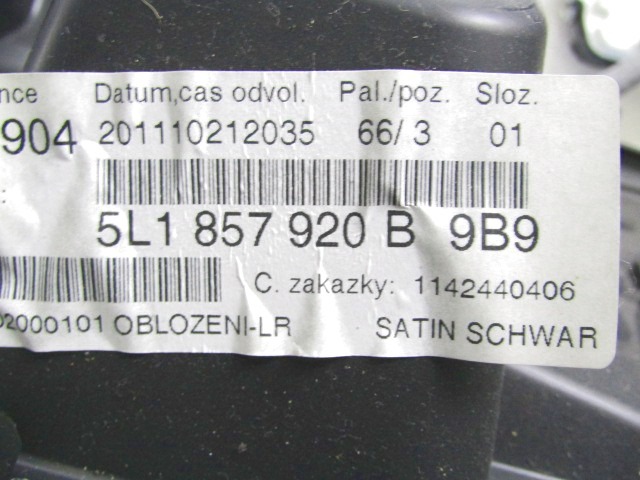 5L1857920B RIVESTIMENTO PLASTICA INFERIORE CRUSCOTTO LATO SINISTRO GUIDA SKODA YETI 1.2 B 77KW 6M 5P (2011) RICAMBIO USATO 