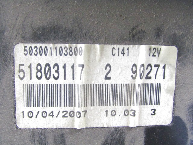 51803117 QUADRO STRUMENTI CONTACHILOMETRI FIAT GRANDE PUNTO 1.2 B 48KW 5M 5P (2007) RICAMBIO USATO 