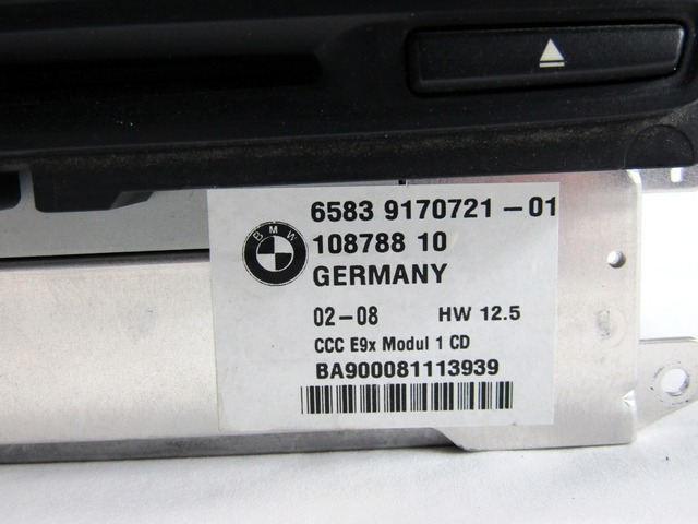 65839170721 AUTORADIO CON SISTEMA DI NAVIGAZIONE SATELLITARE CCC CD BMW SERIE 3 320 D (E91) 2.0 130KW 5P D AUT (2008) RICAMBIO USATO