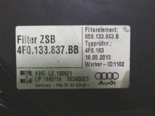 4F0133837BB SCATOLA FILTRO ARIA AUDI A6 AVANT 3.0 176KW 5P D AUT (2011) RICAMBIO USATO 