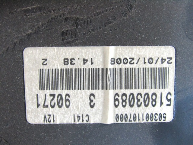 51803089 QUADRO STRUMENTI CONTACHILOMETRI FIAT GRANDE PUNTO 1.2 B 48KW 5M 5P (2008) RICAMBIO USATO 