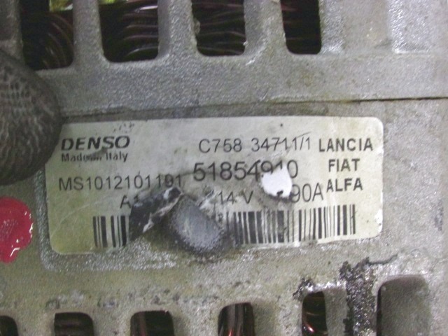 51854910 ALTERNATORE FIAT DOBLO 1.3 D 66KW 5M 2P (2012) RICAMBIO USATO 