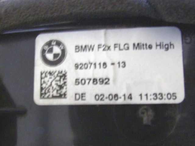 9207116 BOCCHETTE AERAZIONE CENTRALI CRUSCOTTO BMW SERIE 1 116D F20 2.0 85KW 5P D 6M (2014) RICAMBIO USATO 