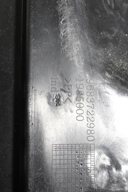 9683722980 RIVESTIMENTO PANNELLO INTERNO PORTELLONE COFANO POSTERIORE BAULE CITROEN DS3 1.4 D 50KW 5M 3P (2011) RICAMBIO USATO 