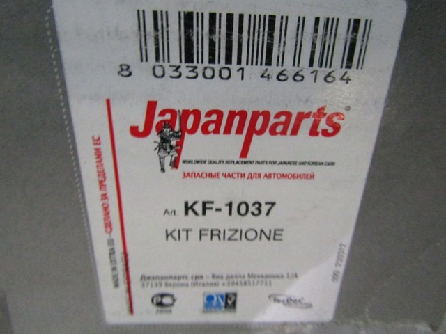 KF-1037 KIT FRIZIONE CON SPINGIDISCO E CUSCINETTO JAPANPARTS VOLKSWAGEN PASSAT 1.9 D 5M 66 KW RICAMBIO NUOVO