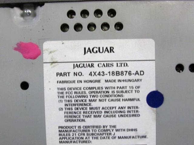 4X43-18B876-AD AUTORADIO JAGUAR X-TYPE 2.2 D 114KW 6M 5P (2006) RICAMBIO USATO ( NON FORNIAMO CODICE AUTORADIO , SOLO NUMERO DI TELAIO VEICOLO ) 