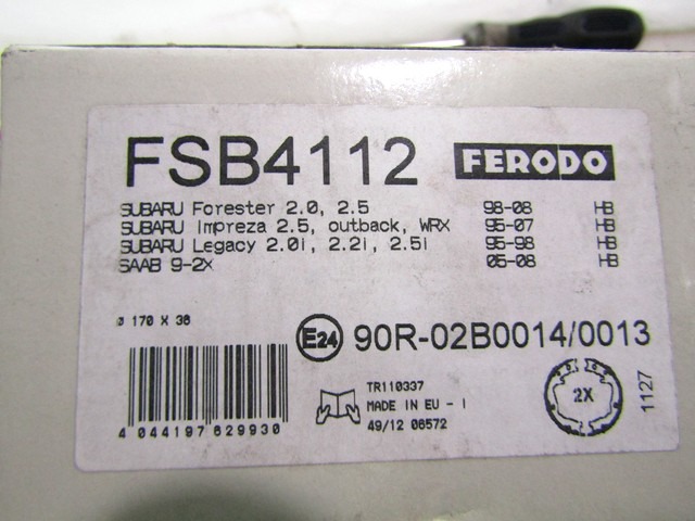 FSB4112 KIT GANASCE PER FRENI A TAMBURO POSTERIORI FERODO  SUBARU IMPREZA 2.5 WRX STI AWD 206 KW RICAMBIO NUOVO