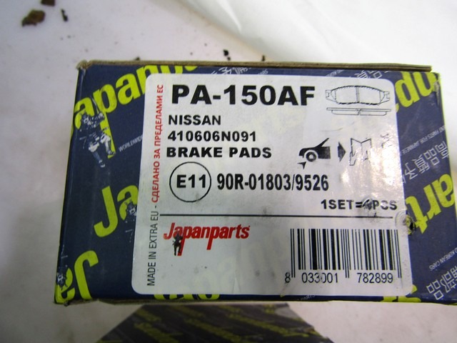 PA-150AF KIT PASTRIGLIE FRENO ANTERIORI JAPANPARTS NISSAN MICRA K11 1.0 16V 40 KW RICAMBIO NUOVO