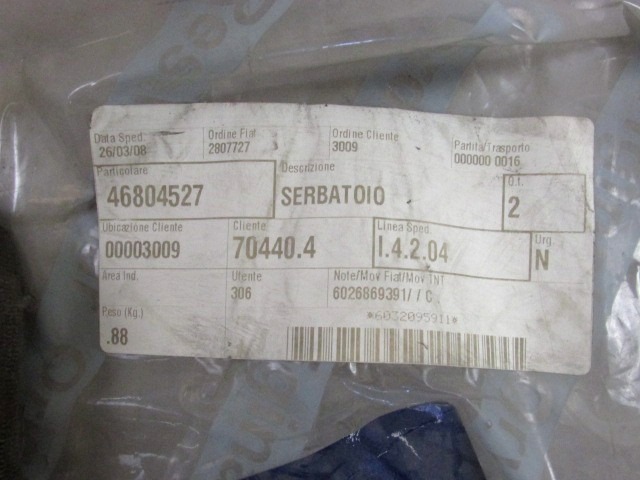 46804527 SERBATOIO LIQUIDO TERGICRISTALLI FIAT PANDA 1.2 44KW 5P B/GPL 5M (2005) RICAMBIO USATO