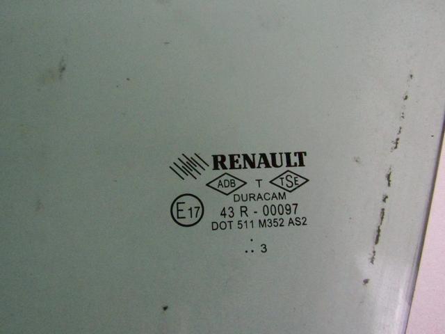 803018125R VETRO SCENDENTE PORTA ANTERIORE SINISTRA RENAULT CLIO 1.5 D 55KW 5M 5P (2013) RICAMBIO USATO